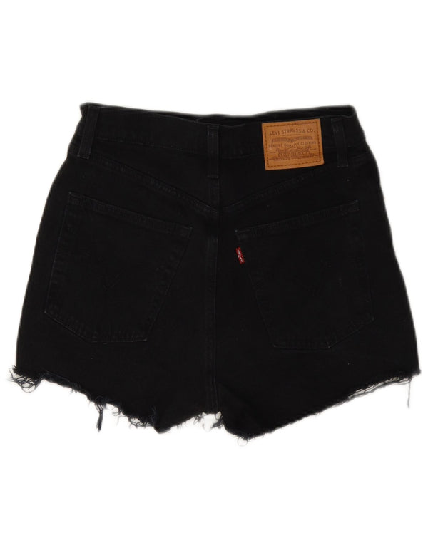 Levi's Shorts De Mezclilla Desgastados Para Mujer W27 Pequeño Algodón Negro