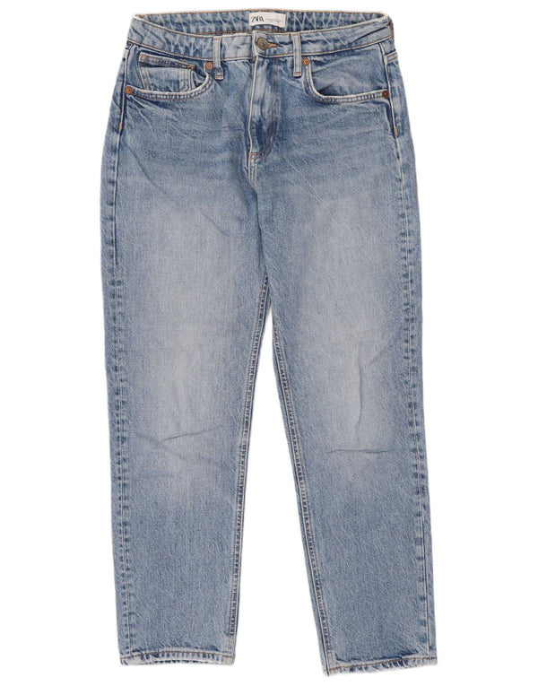 Zara Jeans desgastados de cintura alta para mujer EU 38 Small W28 L26 Algodón azul