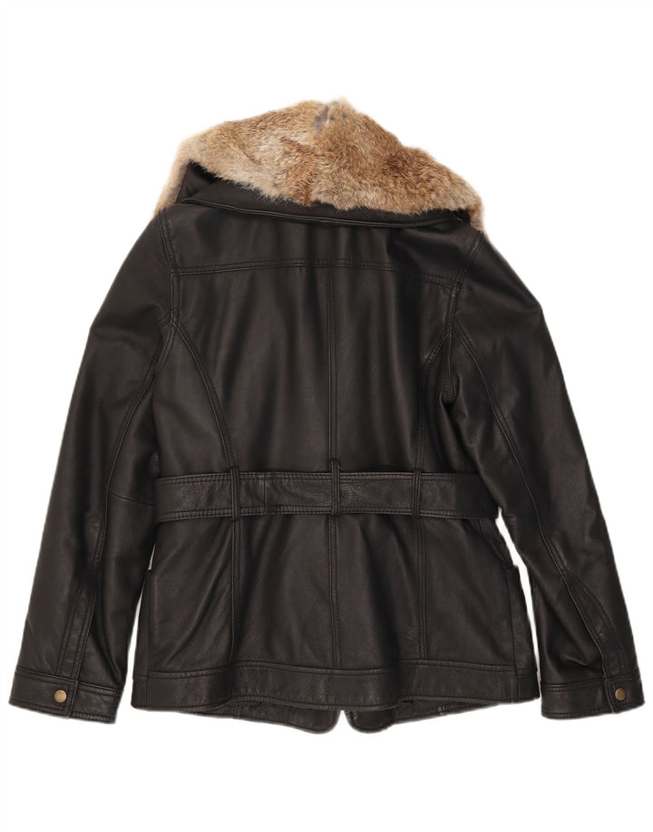 Conbipel Chaqueta De Cuero Mujer IT 46 Grande Cuero Negro