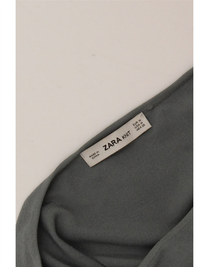 Zara Mujer Blusa Batwing Top UK 44 Gris Medio