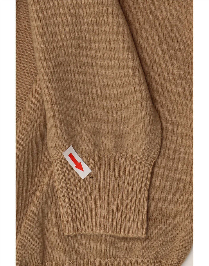 Zara Hombre Jersey Cuello Pico XL Lana Marrón
