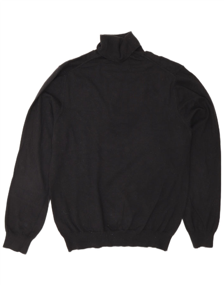 French Connection Suéter tipo jersey con cuello vuelto para mujer UK 44 Mediano Algodón negro