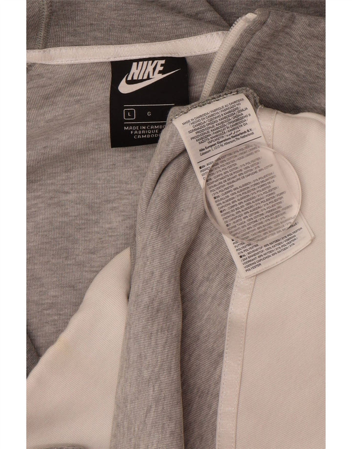 NIKE - Sudadera con capucha y cremallera para mujer, talla 40, talla grande, algodón gris