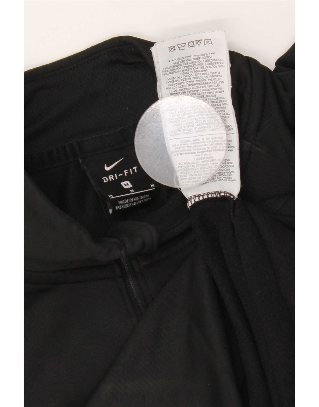 Nike Dri Fit - Chándal con cremallera y cuello para hombre, talla mediana, poliéster negro