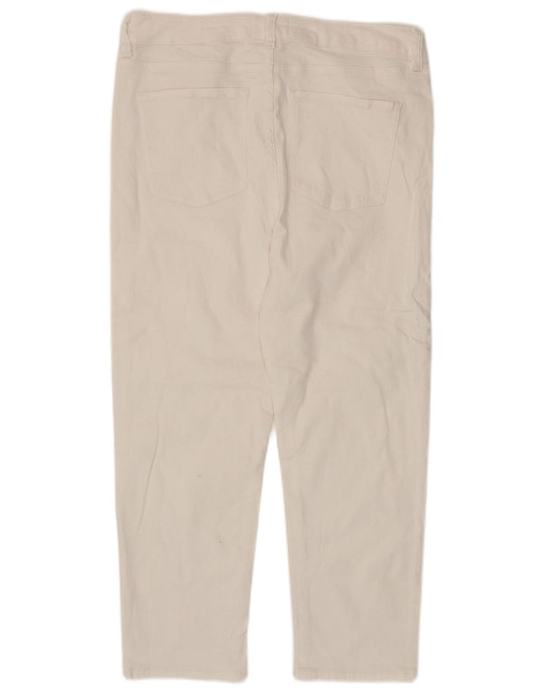 Marks & Spencer Vaqueros Recortados Cigarrillos para Mujer UK 18 XL W36 L24 Blanco