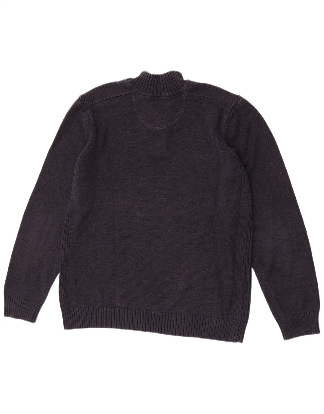 Marks & Spencer Suéter tipo jersey con cuello y botones para hombre, talla grande, azul marino