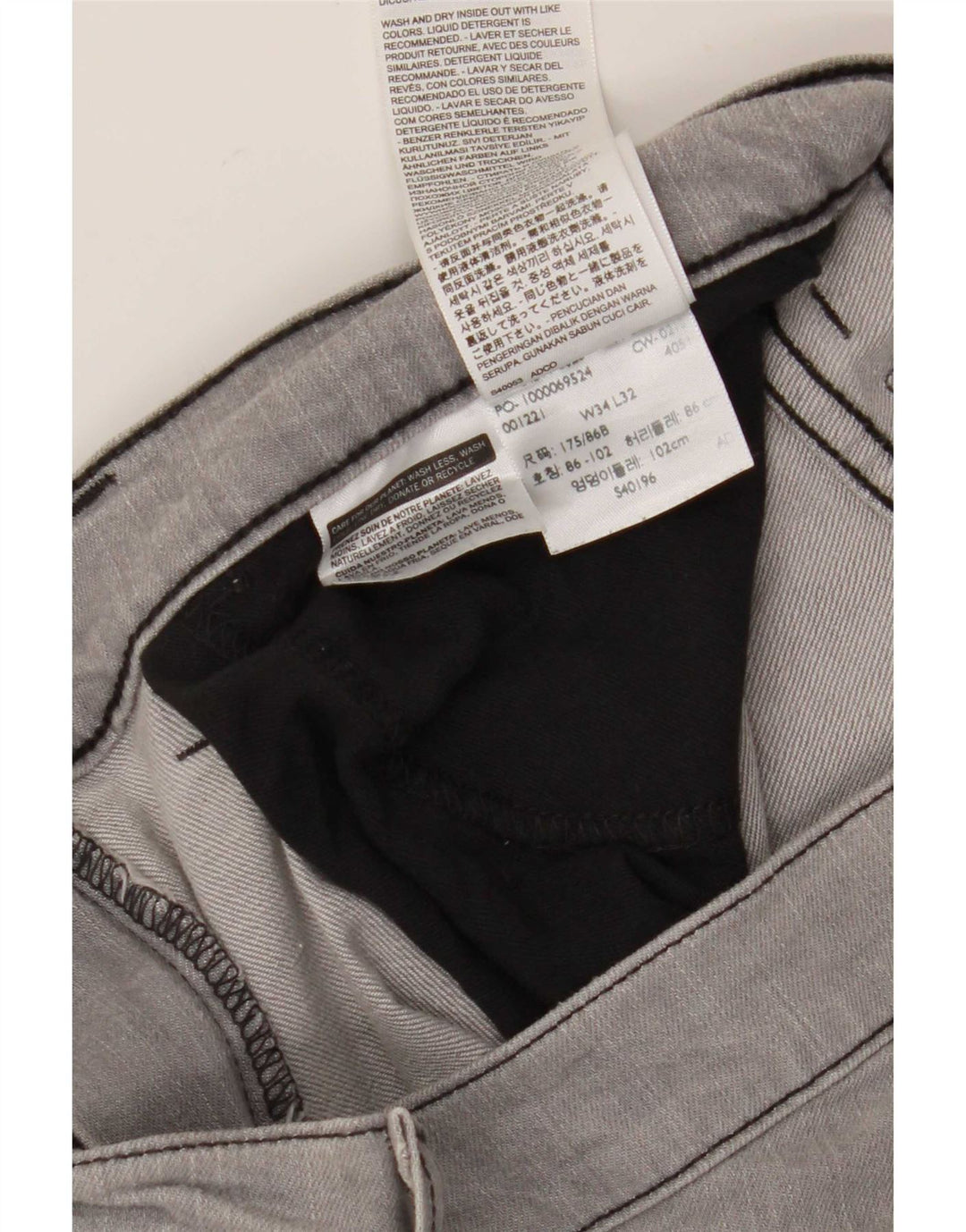 Levi's Hombre 511 Tapered Slim Jeans W34 L32 Algodón Gris