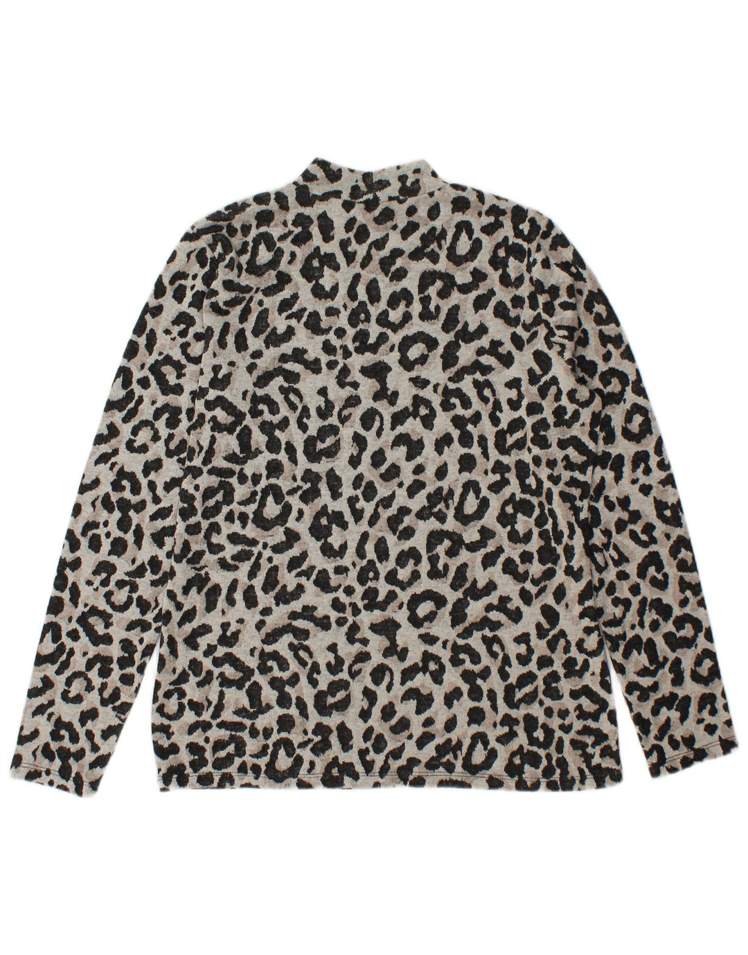 Oasis Mujer Top Manga Larga ES 44 Gris Medio Estampado Animal Poliéster