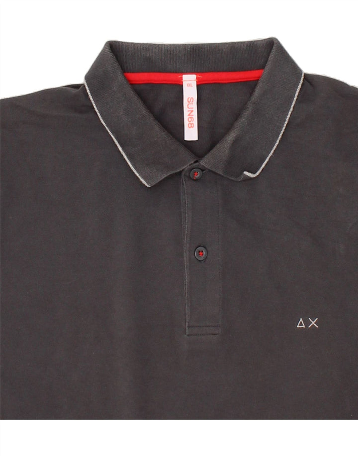 SUN68 Mens Polo Shirt 2XL Grey Cotton Vintage Sun68 and Second-Hand Sun68 from Messina Hembry 
