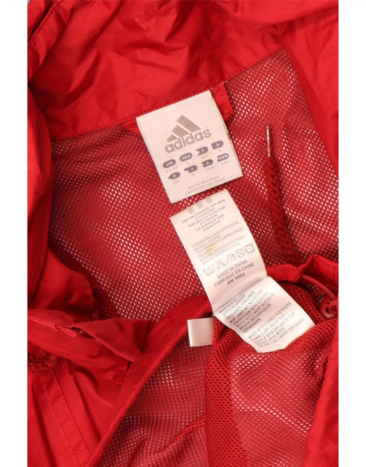 Adidas Chaqueta impermeable con capucha para hombre UK 44/46 Large Red Polyamide