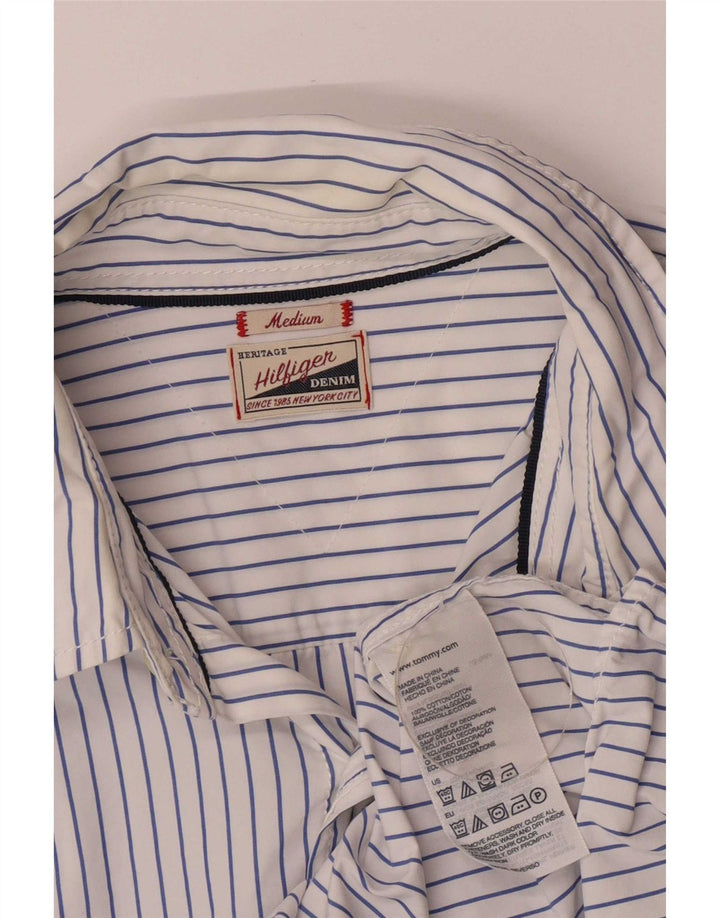 Tommy Hilfiger Camisa Regular Fit De Algodón A Rayas Azul Medio Hombre