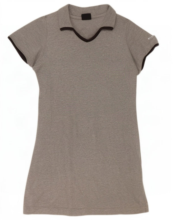 Champion Vestido Polo Para Mujer UK 42 Algodón Gris Medio