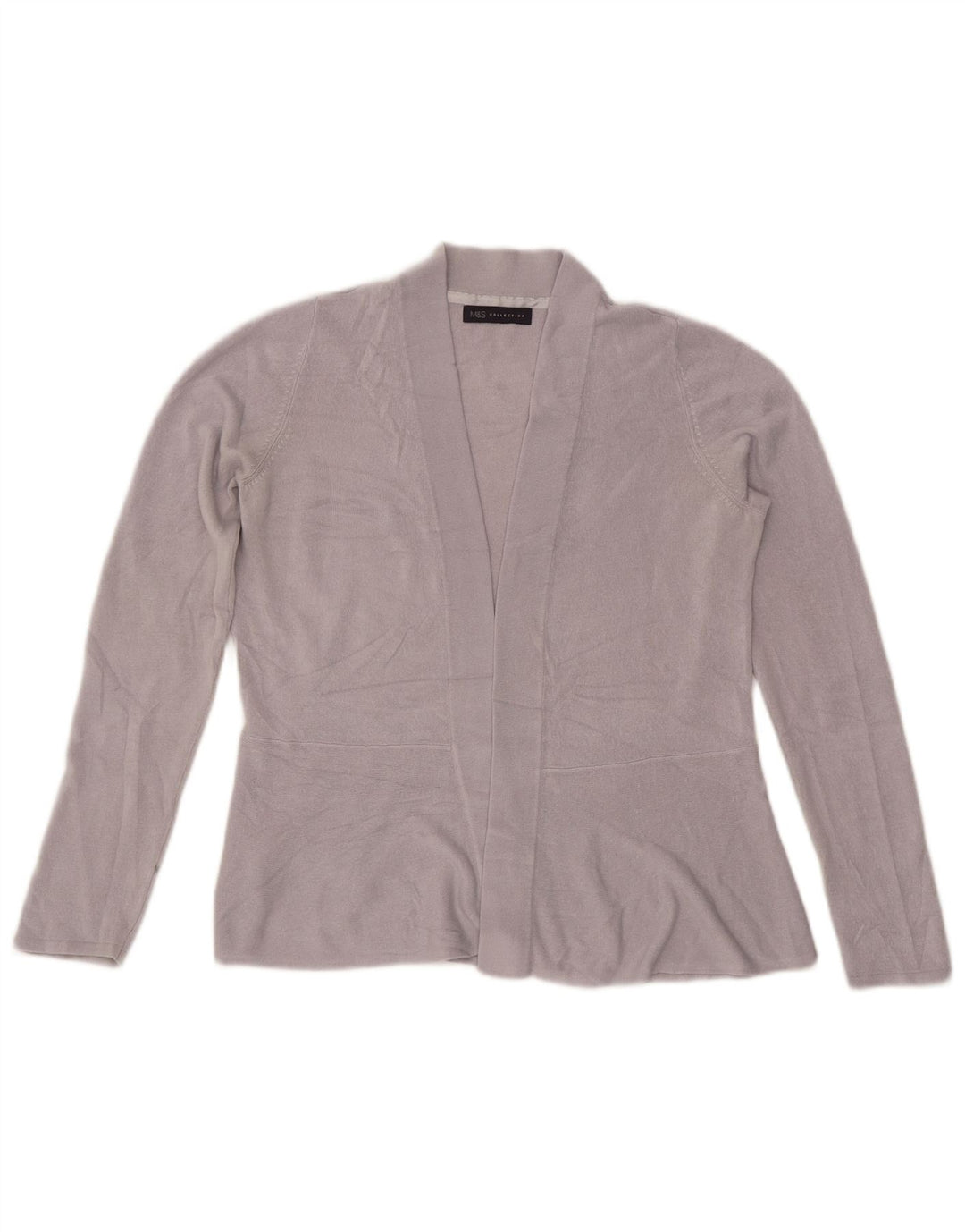Marks & Spencer Suéter tipo cárdigan abierto para mujer Reino Unido 12 Acrílico gris medio