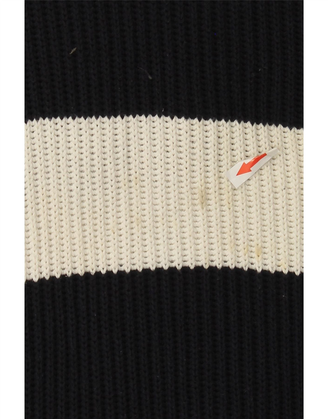 French Connection Suéter tipo jersey con cuello alto para hombre, color azul marino mediano, a rayas