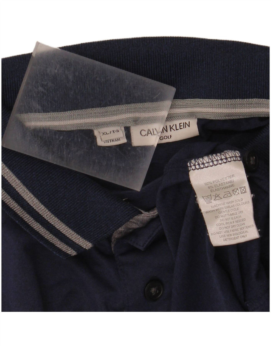 CALVIN KLEIN Polo de golf para hombre XL Azul marino Poliéster