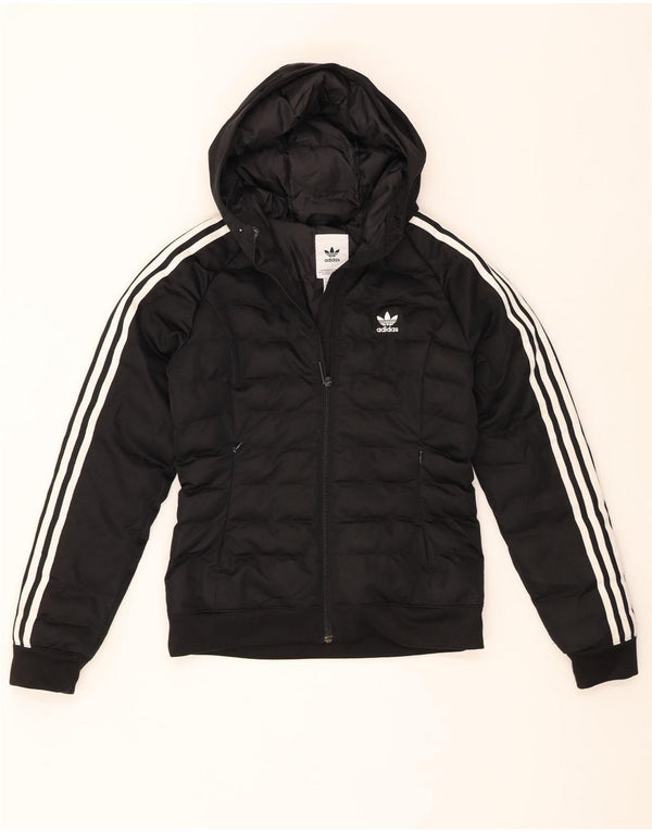 Adidas Chaqueta acolchada con capucha para mujer UK 8 Small Poliéster negro