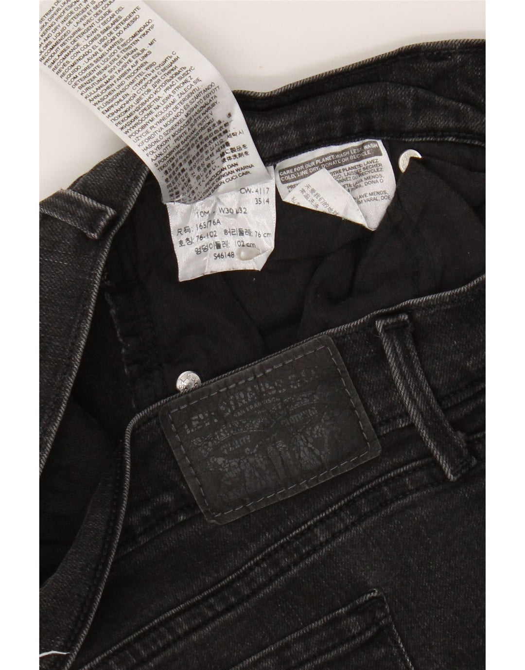 Vaqueros Levi's Mujer 505 Rectos W30 L32 Algodón Negro
