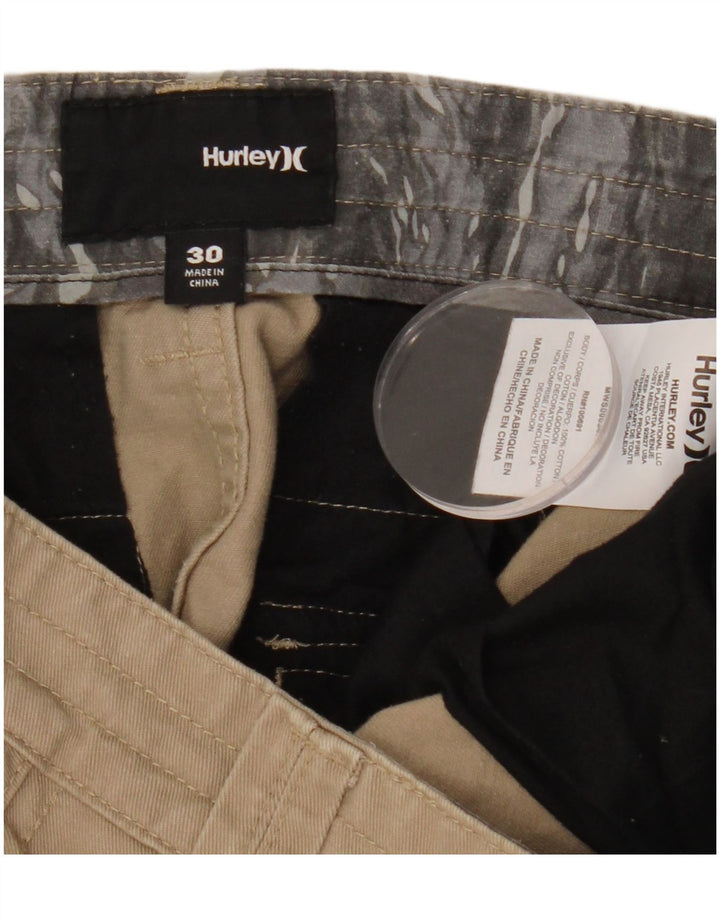 HURLEY Pantalones cortos cargo para hombre W30 Algodón beige medio
