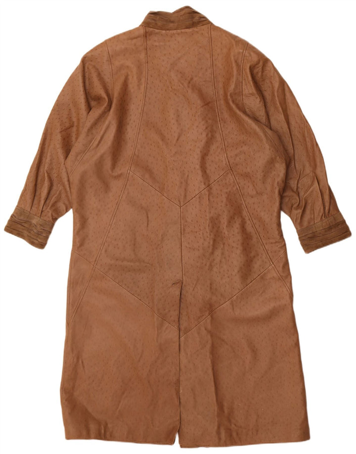 Vintage mujer abrigo de cuero de gran tamaño EU 40 cuero beige medio