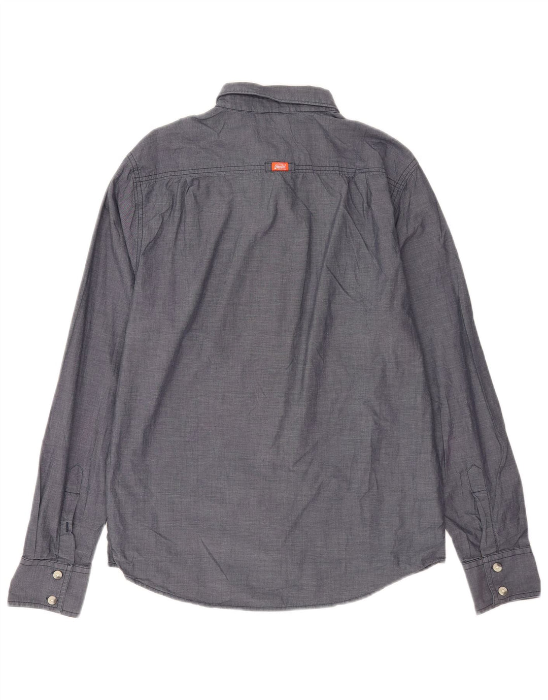 Camisa Superdry Hombre Grande Gris Algodón