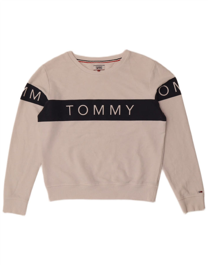 Tommy Hilfiger Sudadera para mujer Jumper UK 40 Medium White Colourblock