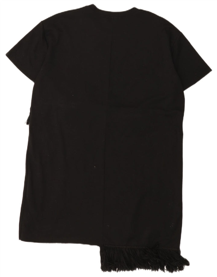 ZARA Mujer Vestido Camiseta Extragrande UK 44 Mediano Negro Poliéster
