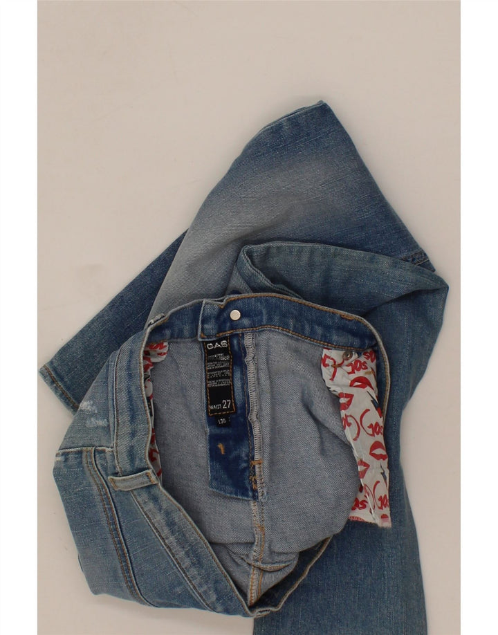 GAS Womens Distressed Graphic Slim Jeans W27 L30 Blue Cotton Vintage Gas and Second-Hand Gas from Messina Hembry 