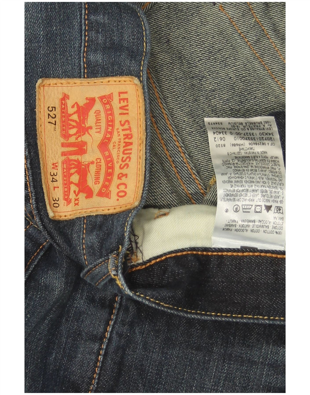 Levi's Hombre 527 Vaqueros Bootcut W34 L30 Algodón Azul Marino