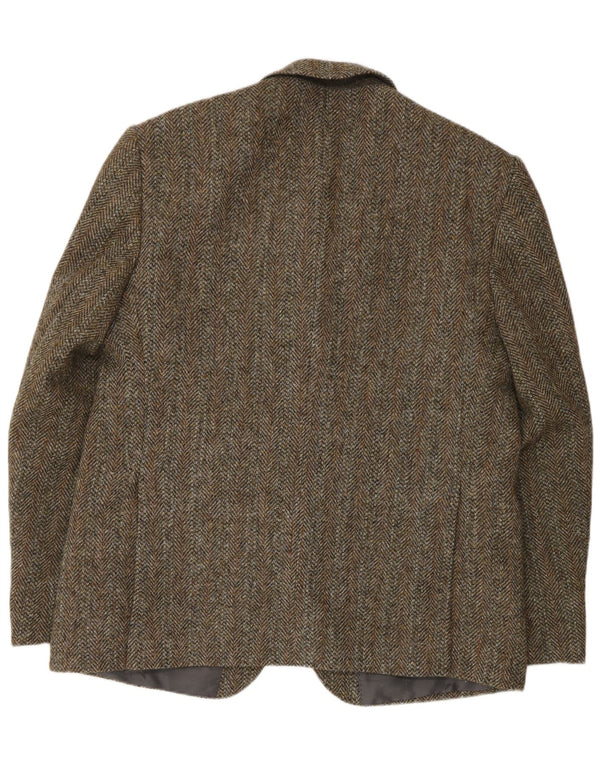 HARRIS TWEED Chaqueta tipo blazer de 2 botones para hombre UK 46 3XL Lana de espiga verde