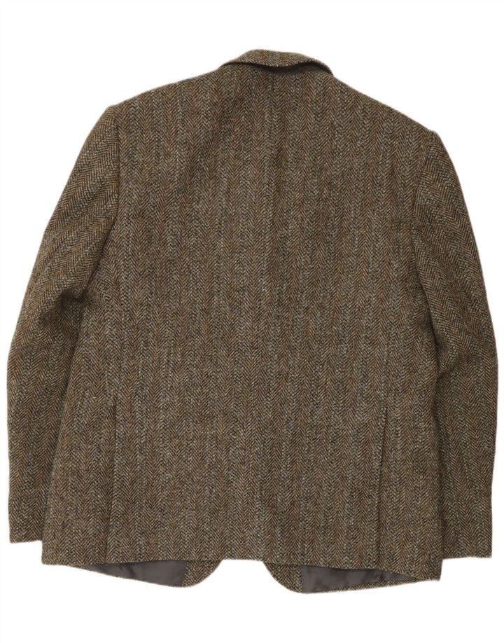 HARRIS TWEED Chaqueta tipo blazer de 2 botones para hombre UK 46 3XL Lana de espiga verde