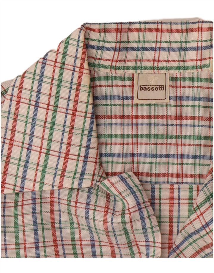 Bassetti Camisa Manga Corta Hombre Talla 37 14 1/2 Small Cuadros Multicolor