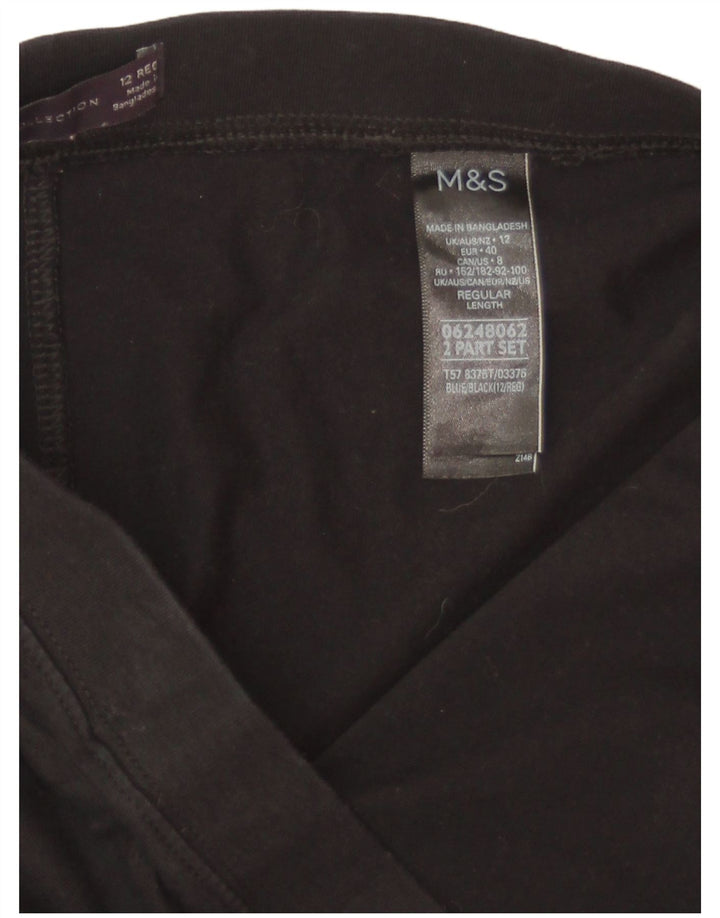 Marks & Spencer Leggings para mujer Reino Unido 12 Mediano Algodón negro