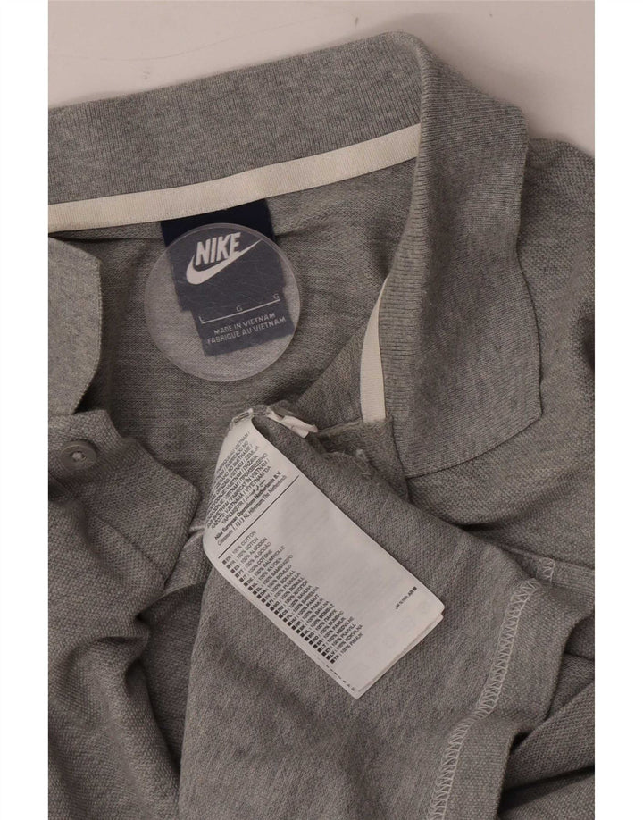 Nike Polo para hombre de algodón moteado gris grande