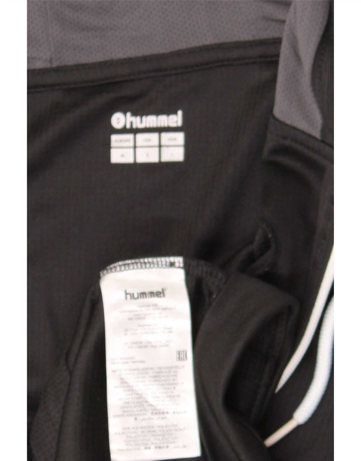 Hummel Suéter con capucha y cremallera gráfica para hombre Poliéster negro mediano