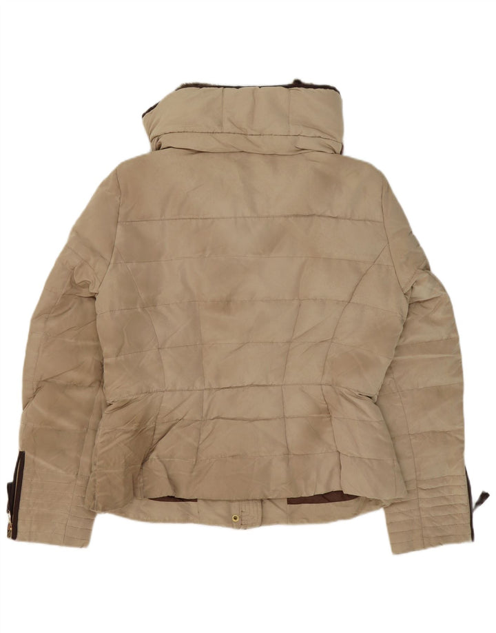Zara Mujer Chaqueta Acolchada ES 40 XL Poliéster Beige