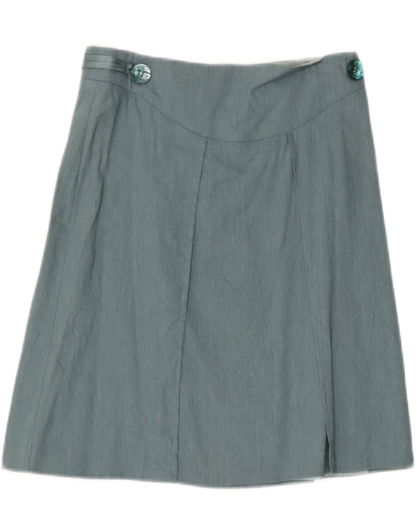 Emporio Armani Falda acampanada para mujer EU 40 Mediana W29 Lino verde