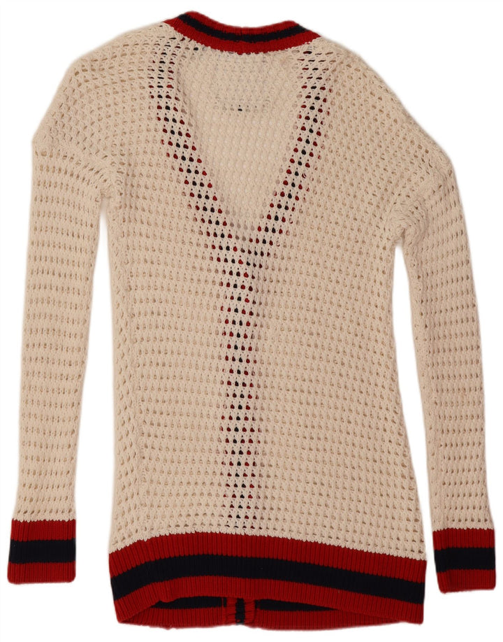 Superdry Cárdigan extragrande para mujer, talla 40, talla pequeña, color blanco