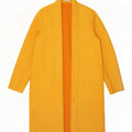 Zara Mujer Abrigo Abierto ES 40 XL Poliéster Amarillo