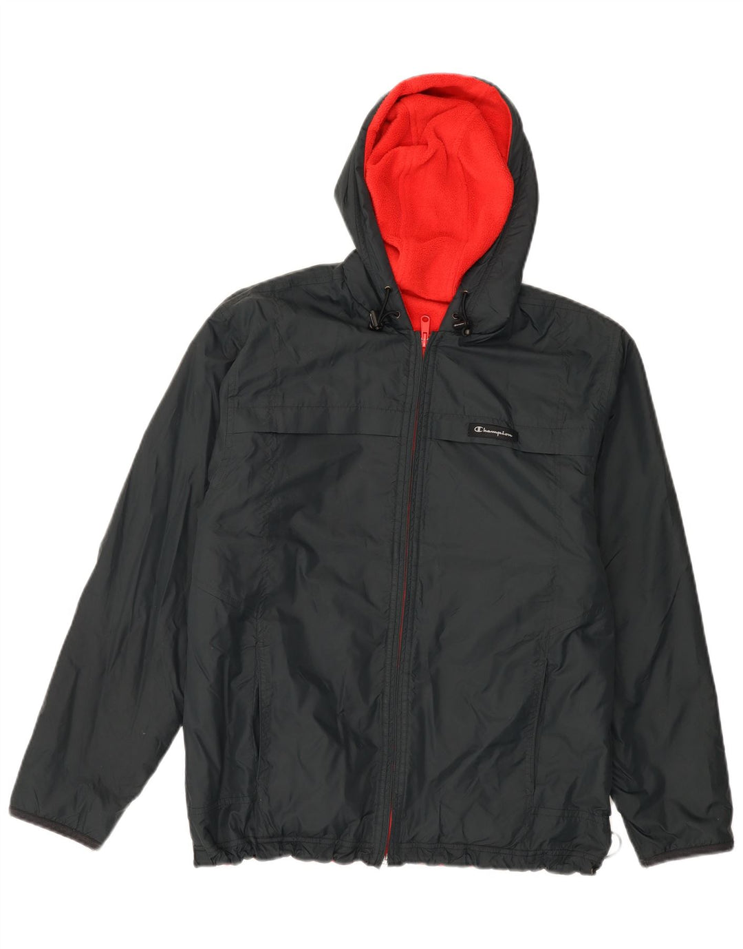 CHAMPION Mens Hooded Reversible Jacket UK 38 Medium Black
