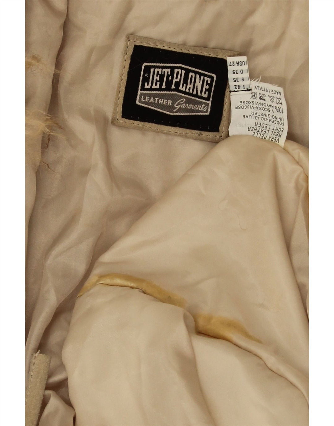 Jet Plane Abrigo de gamuza para mujer IT 42 Cuero beige medio
