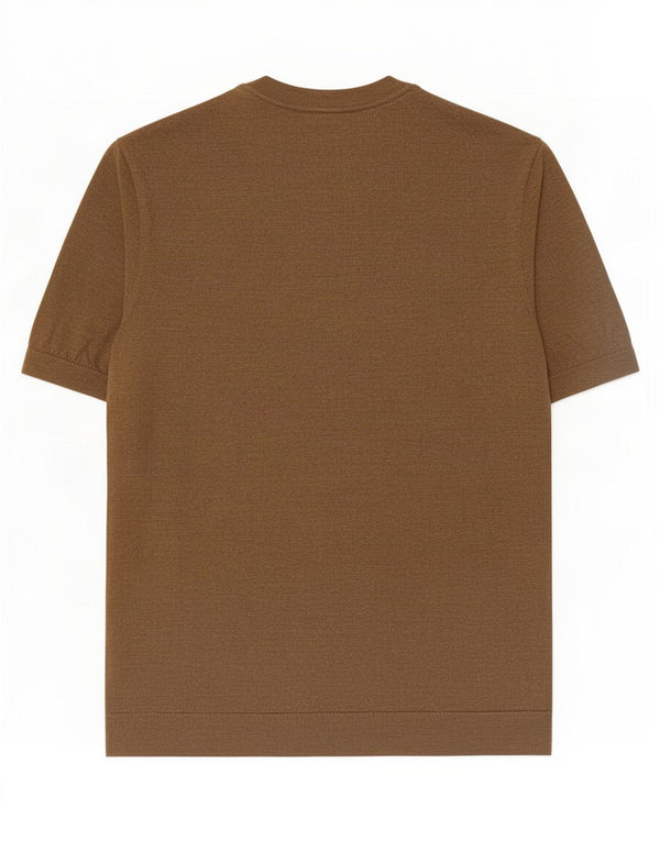 Ted Baker Jersey de manga corta con cuello redondo para hombre XL Lana marrón