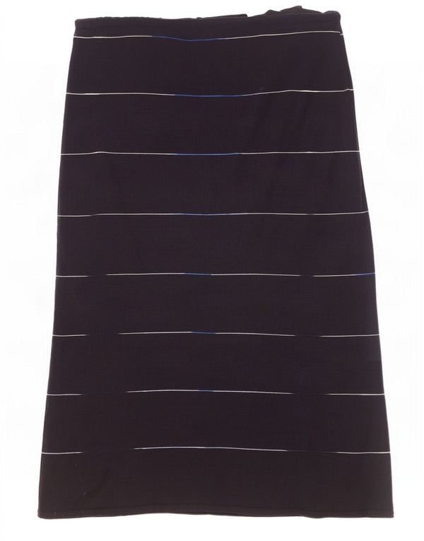 Missoni Sport Falda Acampanada para Mujer W34 Grande Lana A Rayas Azul Marino