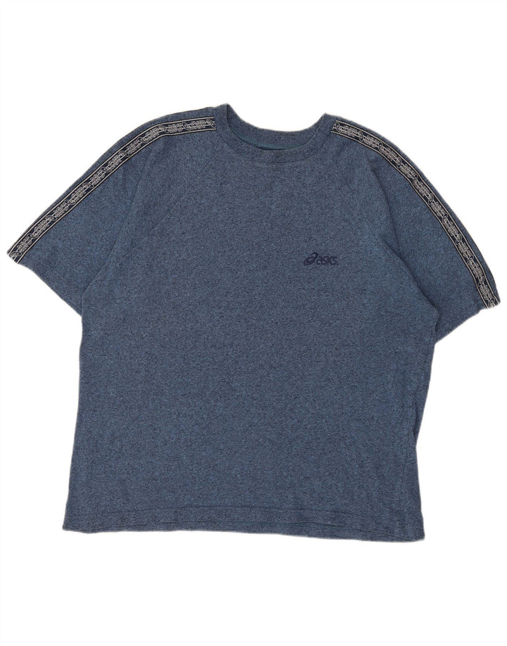 Asics - Camiseta gráfica para hombre, talla grande, color azul, algodón