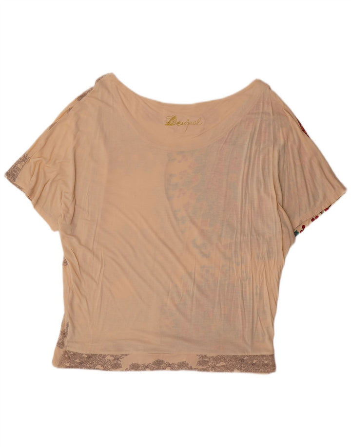 Desigual Blusa Batwing para Mujer Top UK 12 Medium Off White Floral