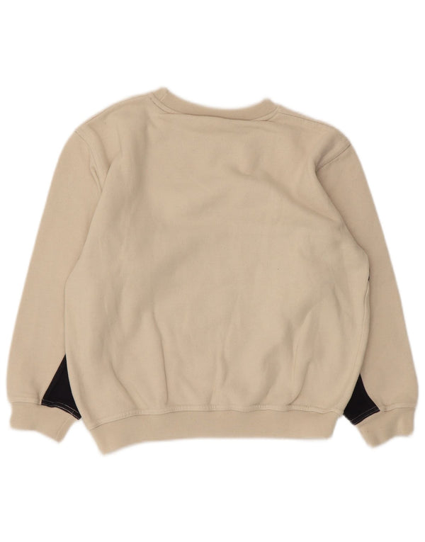 Reebok Sudadera gráfica para niños de 10 a 11 años, tamaño mediano, color beige