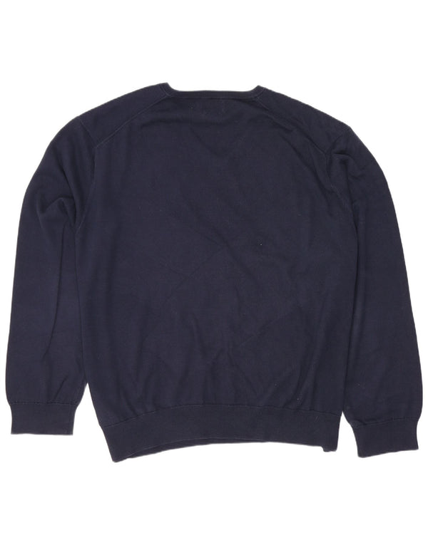 Polo Ralph Lauren Jersey con cuello en V para mujer UK 20 2XL Algodón azul marino