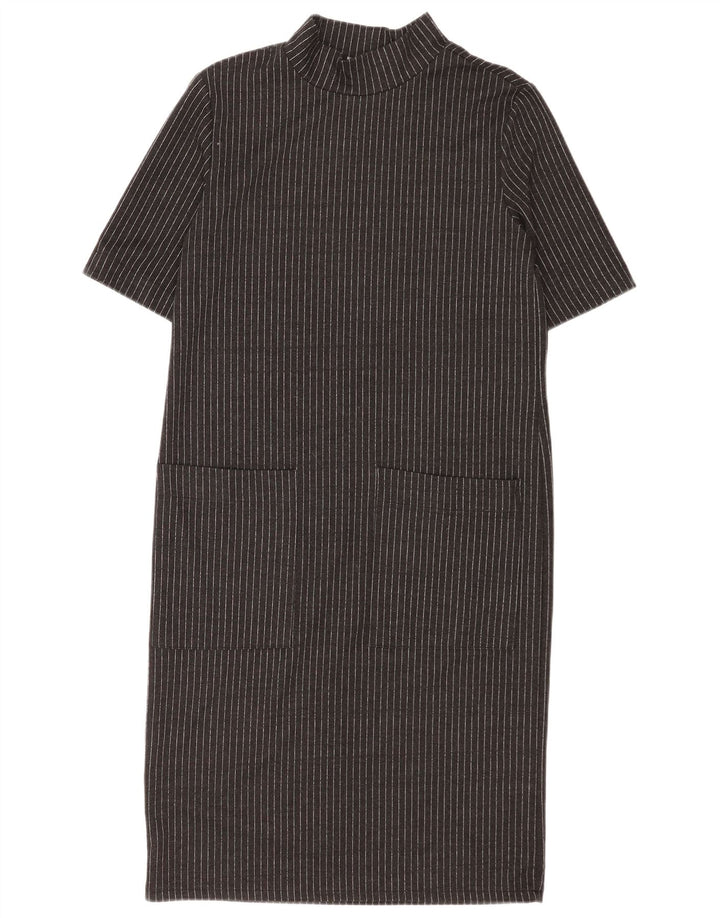 Zara Mujer Vestido Recto UK 40 Pequeño Rayas Negras