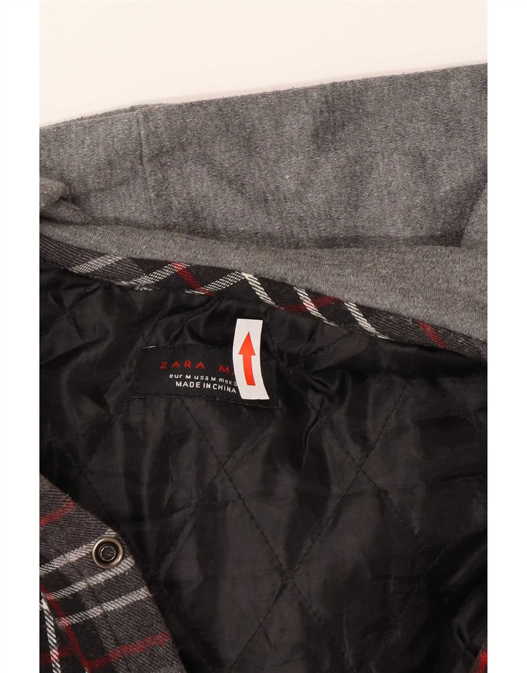 Zara Hombre Camisa De Franela De Leñador Con Capucha De Algodón A Cuadros Gris Medio