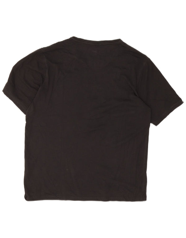 Dkny Hombre Camiseta Gráfica Top Medio Algodón Negro