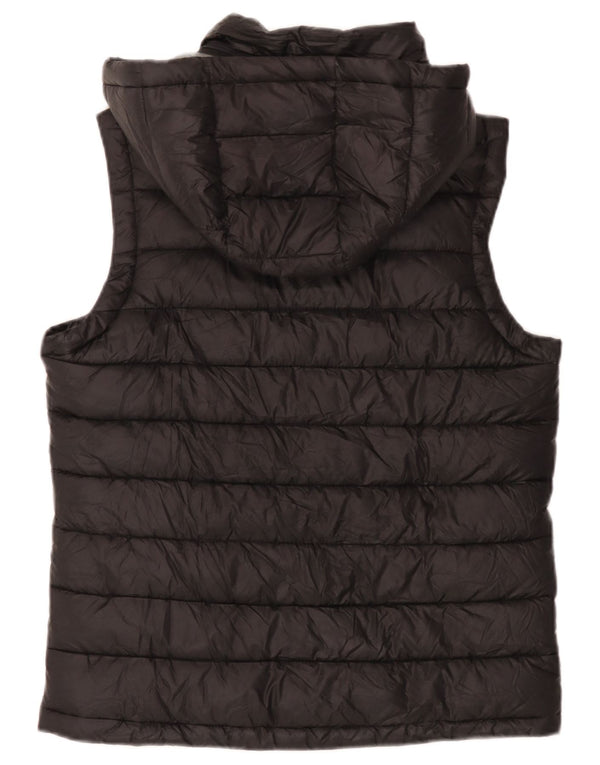 Champion Chaleco acolchado con capucha para hombre UK 36 Small Poliéster negro
